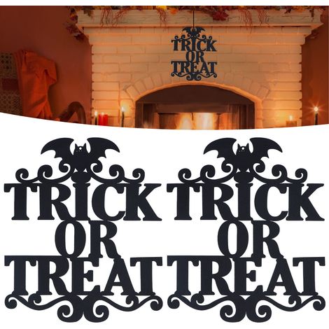 2 Lose/Verkauf von Türdekorationen aus Vliesstoff für Halloween, Heimparty-Dekorationen, „Süßes oder Saures“-Anhänger (1/5)