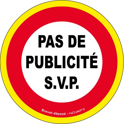Panneau Pas de publicité - haute visibilité - Ø 180mm - 4090351