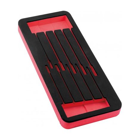 Mob Outillage – Module mousse vide bicolore pour 10 clés mixtes à cliquet – 385 x 165 mm – Rangement sécurisé et identification rapide des outils