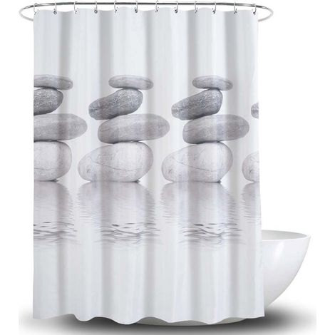 Rideau de douche 180x180 cm imperméable sans œillets (1/3)