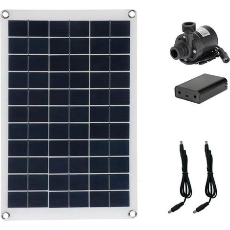 Kit fontaine solaire 50 W pour bassin 800 l/h à faible bruit avec panneau monocristallin 12 V pour jardin, piscine, aquarium, circulation cascade