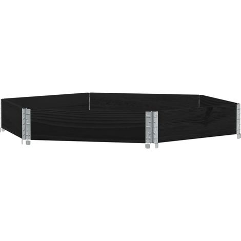 Vassoio per fioriera aiuola rialzata piante fiori terrazza giardino esagonale 160 x 160 cm legno massello di pino nero 020039881