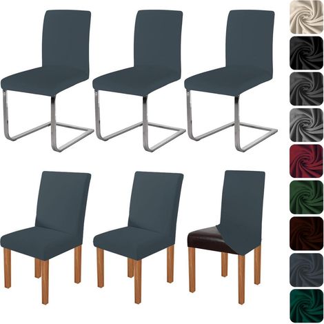 Housses de chaise extensibles 6 pièces, lavables, pour salle à manger, cuisine, mariage (1/5)