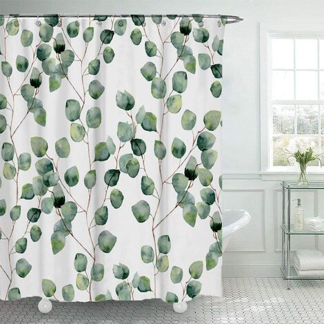 Shower Curtain, Mildew Proof Waterproof Shower Curtain with 12 Shower Curtain Rings, Printed Waterproof Polyester Shower Curtain, 180cm x 200cm (1/3)