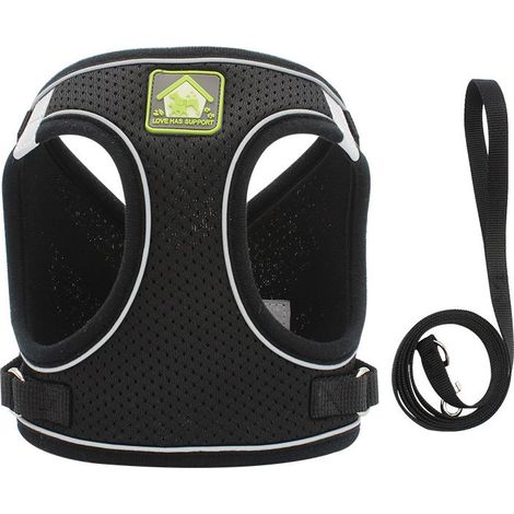 Dog Harness and Leash Set, No Pull Soft Mesh Pet Harness for Walking Escape Proof Small Cat Step-in Adjustable Vest with Reflective Strip Fit Puppy Kitten Rabbit (1/5)