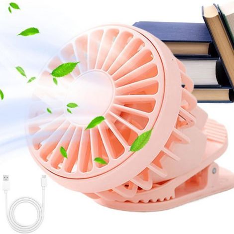 Ventilateur de Pincement - Batterie Rechargeable Type-C - 3 Vitesses - Fixation Rotative Robuste - Pour Bureau Maison Extérieur Poussette Tapis de Course - 1 Pièce (1/5)