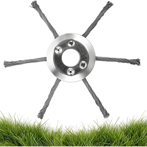 Tondeuse à fil d'acier Brosse rotative pour mauvaises herbes Tête de tondeuse à nœud torsadé 25,4 mm Diamètre du trou pour la tondeuse à gazon de batterie au lithium (6T) (1/5)