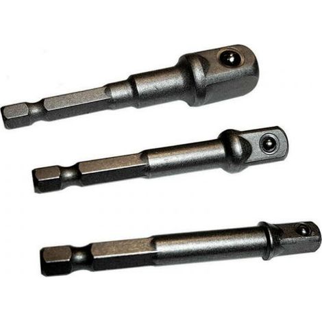 SET 3 BUSSOLE INSERTO PROLUNGA PER TRAPANO AVVITATORE ATTACCO 1/2'' 1/4'' 3/8''