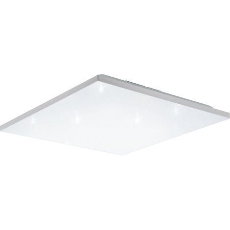 EGLO LED Panel Calemar-S, quadratische Deckenlampe mit Kristall-Effekt, Deckenleuchte aus Kunststoff und Metall in Weiß, Aufbauleuchte für Büro und Küche, neutralweiß, 44x44 cm