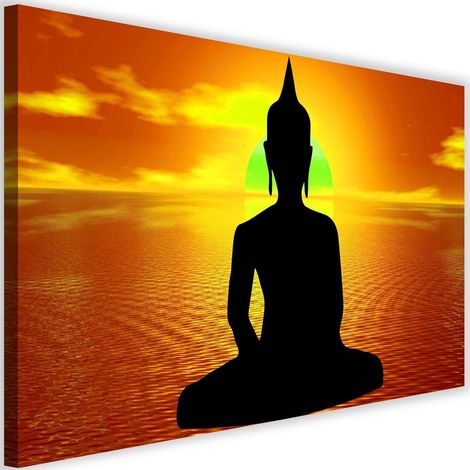 Tableau sur toile Bouddha Lever de soleil 60x40 (1/5)