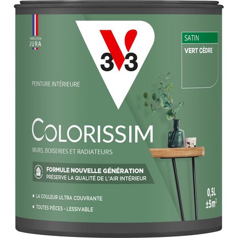 Peinture murale intérieure Colorissim® V33 Vert cèdre Satin 0,5L