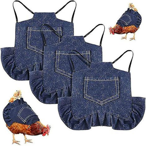 Lot de 3 selles de poule ajustables, vestes et tabliers pour poules avec sangle élastique, protection pour volailles de petite, moyenne et grande taille