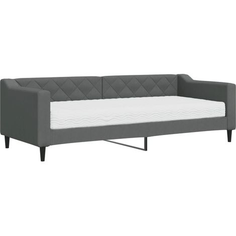 Maison Exclusive - Divano Letto con Materasso Grigio Scuro 80x200 cm in Tessuto (1/5)