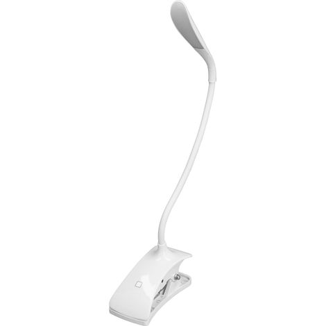 Wiederaufladbare LED-Schreibtischlampe mit USB-Anschluss, Klemm-Leselampe für Studentenwohnheime, tragbare Tischlampe mit eingebautem Akku (Steuerung: Klemme der 1. Generation, 14 Lichter/weiß/weißes (1/5)