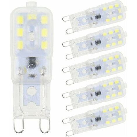 6 Pièces Ampoules LED G9 Blanc Froid 5W 6500K sans Scintillement Halogène Remplacement LED Dimmable Ampoule LED Capsule Économie d’Énergie pour Applique Murale Lustre Réfrigérateur AC 220V (1/5)