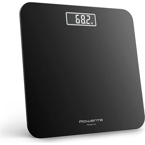 Rowenta Premiss 2.0, Bilancia da Bagno, Display LCD Facile da Leggere, Nero, BS1800