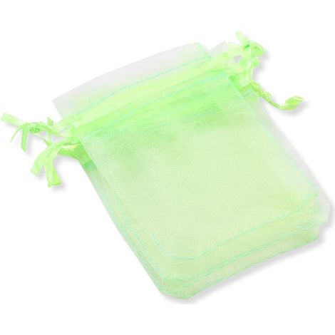 Lot de 100 sacs en maille avec cordon de serrage - Pochettes cadeaux en organza transparent - 10 x 15 cm - Sachets en organza pour Noël, mariage, fête, anniversaire