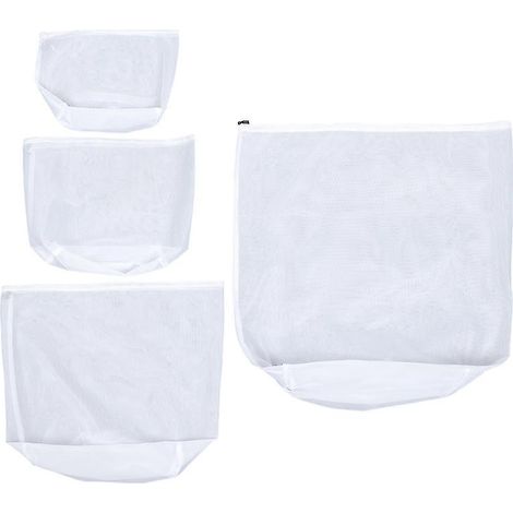 Lot de 4 sacs à linge en filet avec cordon de serrage