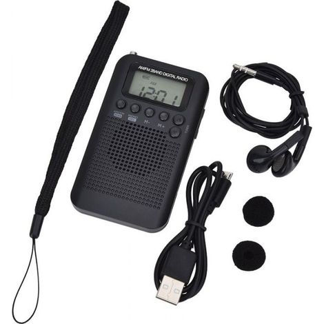Radio Portable Mini Radio de Poche avec Haut-Parleur FM/AM Numérique Stéréo DSP Récepteur avec Réveil et Minuterie pour Maison et l'extérieur Marche Radio Personnel avec Ecouteurs (1/5)