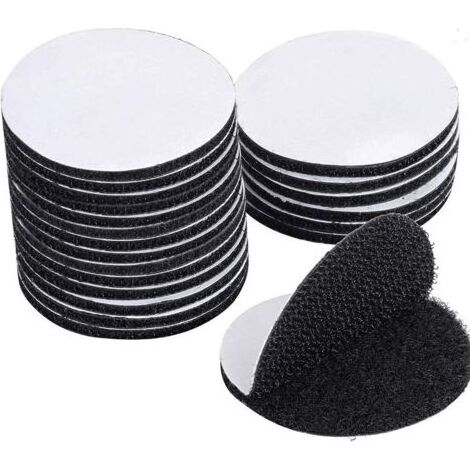 60 pièces Bande Velcro Auto-Adhésive, Très Forte, 60 x 60 mm, Noir (1/4)