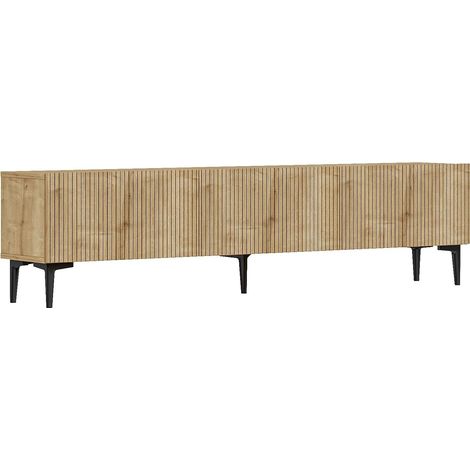Porta TV in legno "Oscar" - 180 x 31 x 45 cm - Marrone chiaro