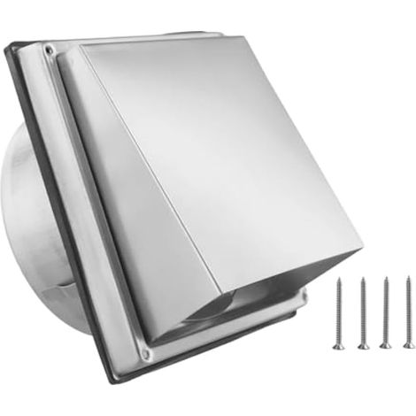 Grille d'aération carrée en acier inoxydable avec anneau d'étanchéité pour salle de bain, cuisine, sèche-linge 100 mm, 125 mm, 150 mm (150 mm) (1/5)