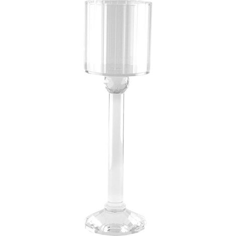Grand Bougeoir sur Pied Chandelier Décoratif en Verre Transparent 10 x 10 x 35 cm - PANGIVO (1/4)