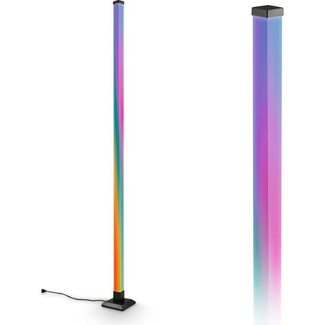 Lampadaire LED avec télécommande, intensité lumineuse variable, capteur de musique, gaming, lampadaire sur pied salon, lampe sur pied, 150x12,5x12,5 cm, noir (1/5)