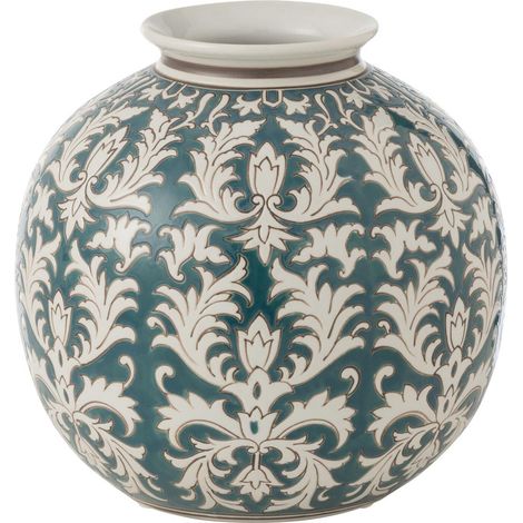 Vase Déco en Verre "Victoria" 24cm Vert & Blanc (1/3)