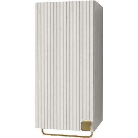 Armario colgante para baño Panium I, Blanco, Montada en la pared, Número de puertas: 1, 73x35x35cm, MDF, Aglomerado laminado, Número de cajones: 0