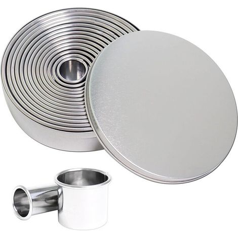 12 emporte-pièces en acier inoxydable – Formes variées – Moules à biscuits – Ustensiles de pâtisserie – Usage domestique – Argent