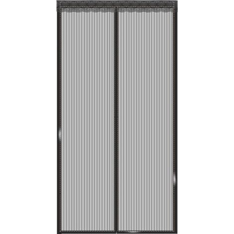 VURAHOME - Moustiquaire AimantéE Porte Fenetre150240cm Moustiquaire Enroulable Moustiquaire sur Mesure de Porte Fermeture Automatique pour Porte d Entrée Intérieur/Patio, Noir (1/5)