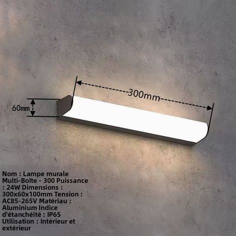 Wasserdichte Außen-Wandleuchte IP65, moderne minimalistische 24W 4000K Wandlampe für Garten, Balkon und Flur, dekorative Wandfluter-Beleuchtung-lsw