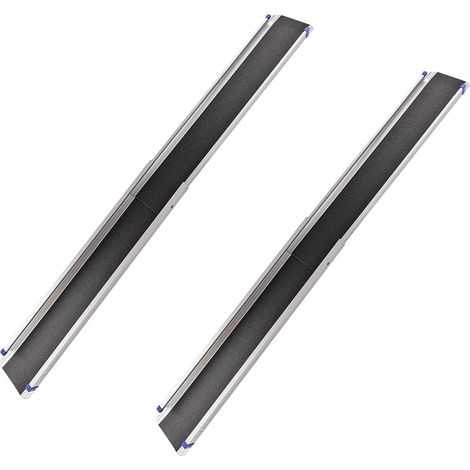 2x Alu Teleskoprampe DTR150, Auffahrrampe für Rollstuhl, Fahrrad, bis 150kg (1/5)