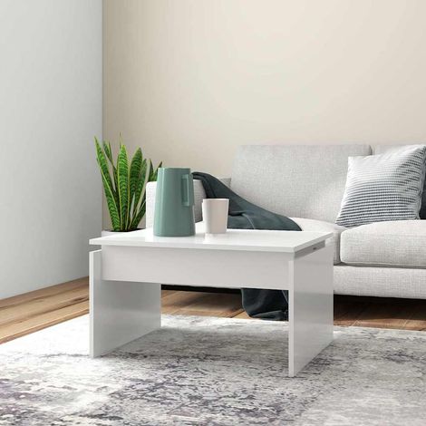 808332 vidaXL Coffee Table White 68x50x38 cm Engineered Wood (1/5)