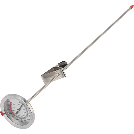 Thermomètre de cuisson en acier inoxydable 50 à 550℉, sonde mécanique de 40 cm avec clip métallique pour la friture et les grillades (1/5)