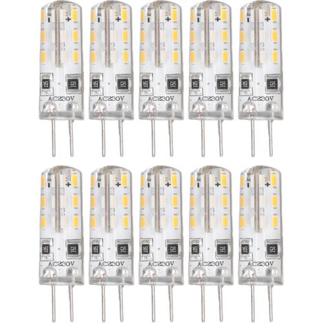 Lampadine a filamento LED Ej.Life G4, 1,5 W AC220 V, luce bianca calda 3000 K, ideali per camper e furgoni.