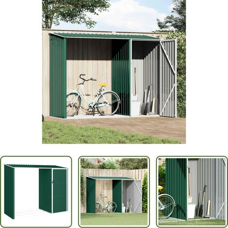 Brennholz - Garten Brennholzlager Grün 245x98x159 cm Verzinkter Stahl (1/5)