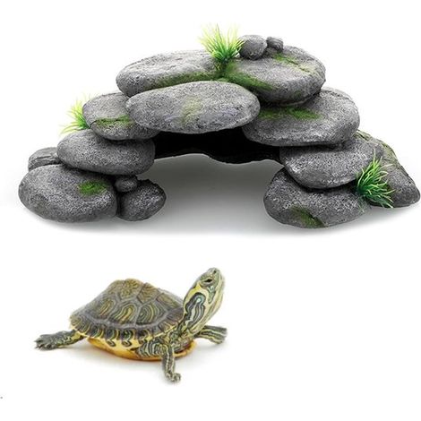Aquarium-Dekorations-Felsenhöhle (23 x 12,5 x 7,5 cm) – Sicheres Versteck für Fische und Garnelen (1/4)