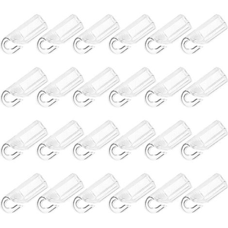 Bardusch Crochets pour Embouts de Baguettes de Stores Vénitiens, 24 Pièces en PVC Transparent, Accessoires Universels pour Tringles à Rideaux, Remplacement Facile pour Stores en Plastique, (1/5)