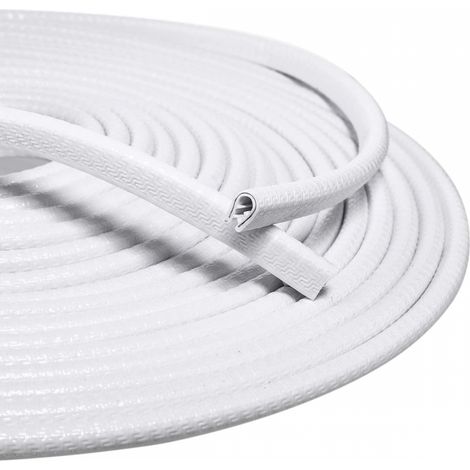 Profilo di finitura per il bordo della portiera dell'auto, adatto alla maggior parte delle vetture (5 m, bianco), profilo in gomma a forma di U. (1/5)