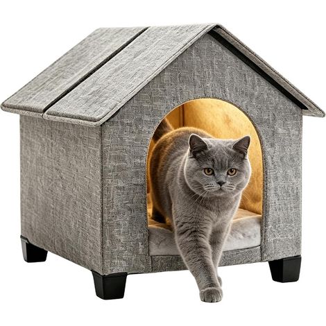 Niche pour Chien D'Intérieur Grotte Couchage Surélevée Pliable Chiot Abri Chat Extérieur Pour Et Se Détendre En Intérieur Jardin Patio Par Temps Froid Camping (1/5)