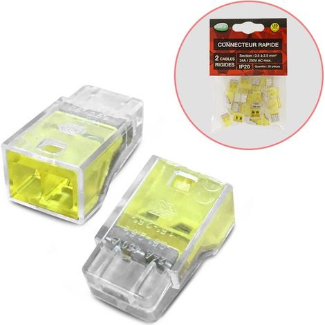 Connecteurs rapides 2 fils rigides polybag 20pcs Miidex Lighting® (1/2)