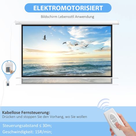 Écran de projection motorisé 84 pouces 16:9, toile de vidéoprojecteur avec télécommande (1/5)
