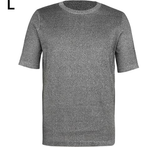 Ortviai T-shirt de protection anti-coupure niveau 5 en fibre PE haute densité – col rond, manches courtes, taille L