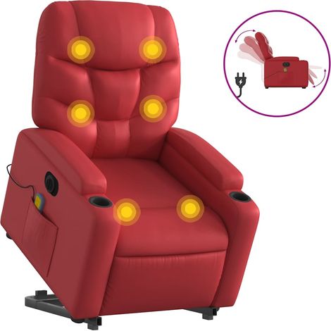 Maison Exclusive - Poltrona Alzapersona Reclinabile Elettrica Rossa in Similpelle