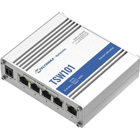 Teltonika TSW101 Industrial GSwitch 4x PoE+ (60W)
