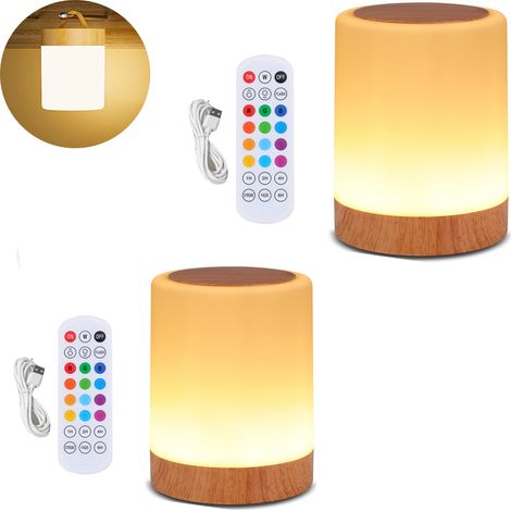 Berührungsempfindliches Nachtlicht mit einstellbarer Helligkeit, RGB-LED-Nachtlicht mit wechselnden Farben für Kinder, USB-aufladbare Stilllampe, Tischlampe (1/5)