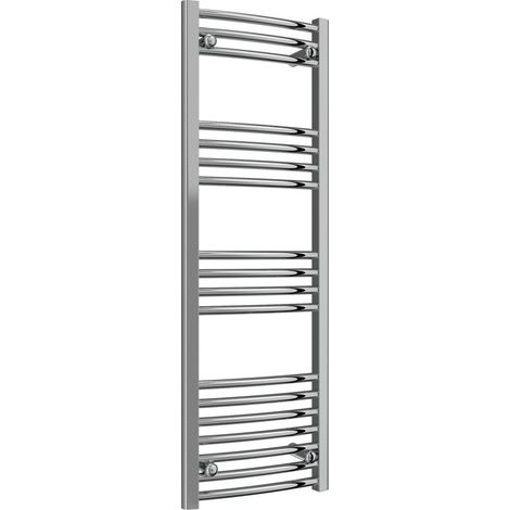 Reina Capo Curved Chrome Electric Towel Rail 1200mm High x 600mm Wide (+ Chrome On/Off Touch Element) (1/5)