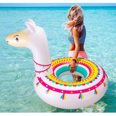 Bouée gonflable alpaga pour piscine, jouets de fête à chevaucher. (1/5)